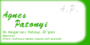 agnes patonyi business card